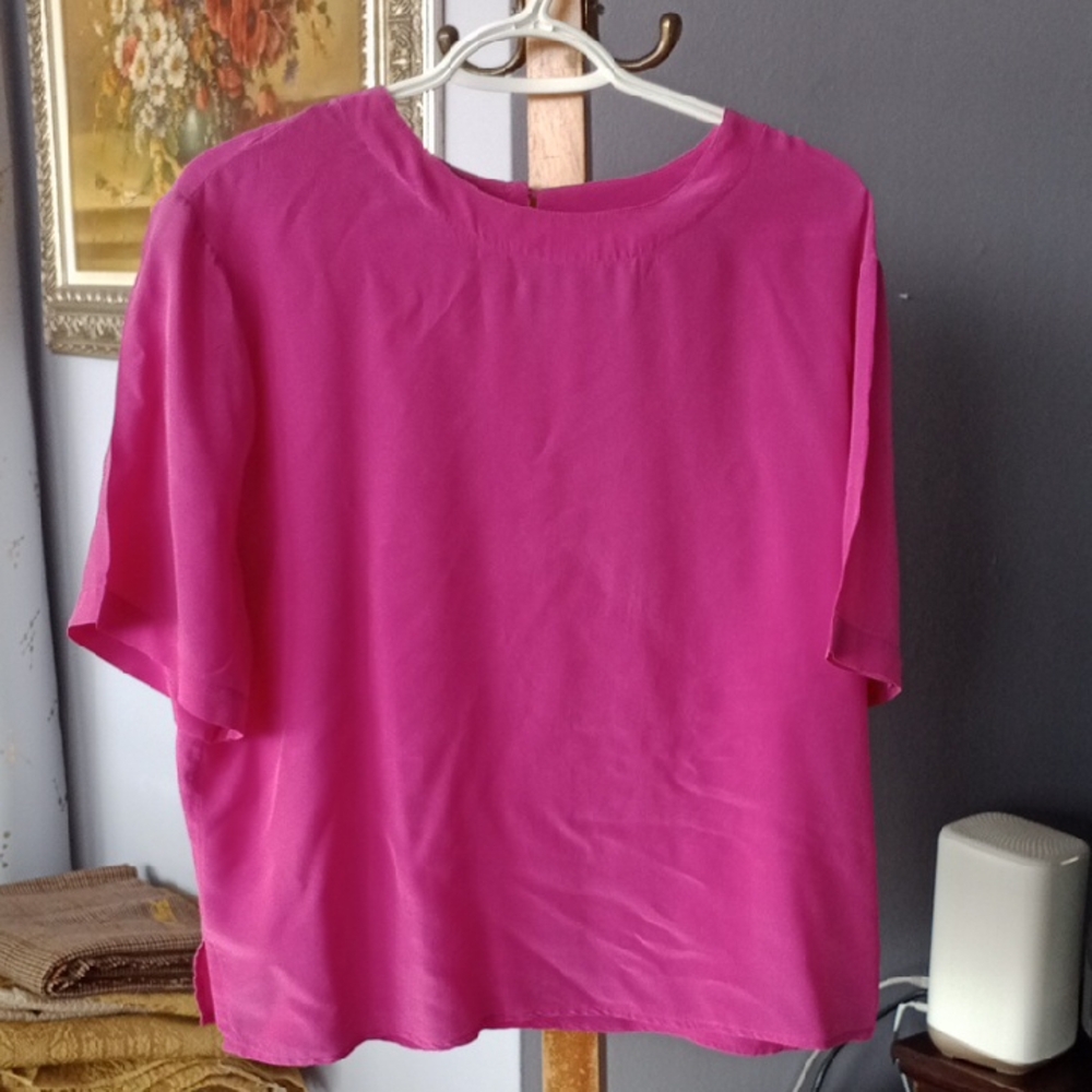 Vibrant Pink Boxy Short Sleeve Tee